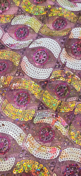 Ocassion Lace: Multi-Colour Sequinned Net Lace