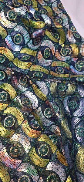 Ocassion Lace: Multi-Colour Sequinned Net Lace