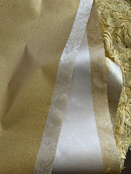 Women Asoebi - Yellow Handcut Organza (Stoned)