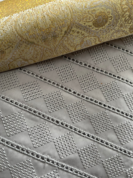 Men Asoebi - Grey Atiku Fabric