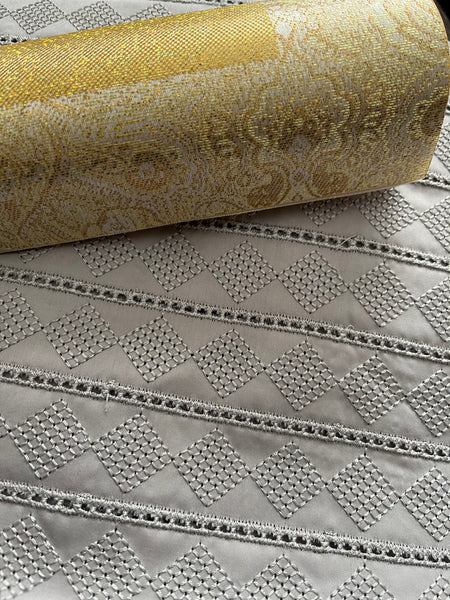 Men Asoebi - Grey Atiku Fabric