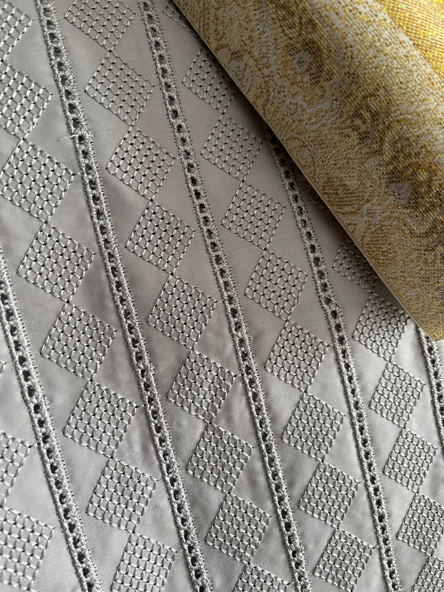 Men Asoebi - Grey Atiku Fabric