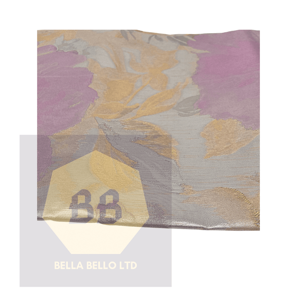 Pink, Silver and Light Peach 3D Sego Gele