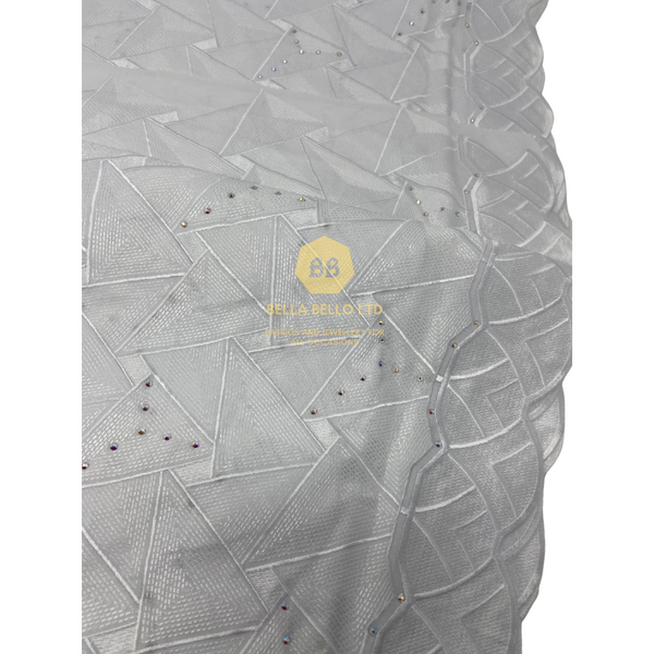 Stoned Austrian Voile Lace - Triangle Design