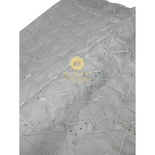 Stoned Austrian Voile Lace - Triangle Design