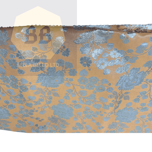 Light Peach and Silver Sego Gele
