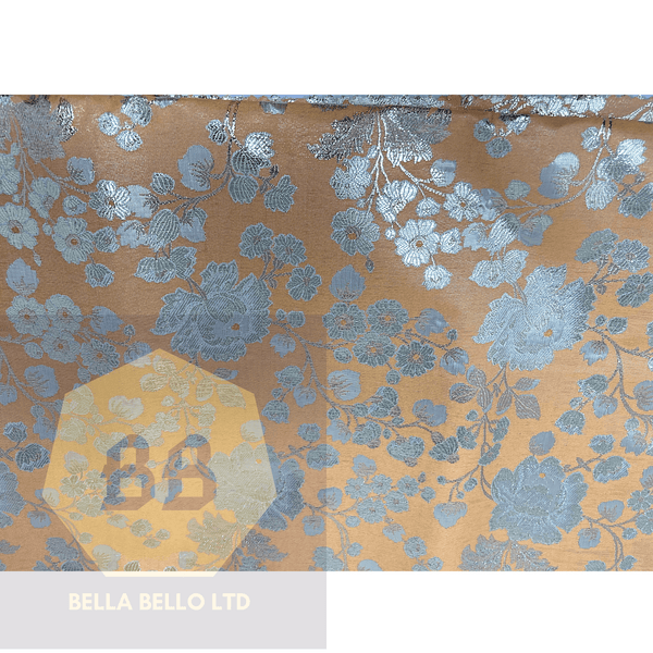 Light Peach and Silver Sego Gele