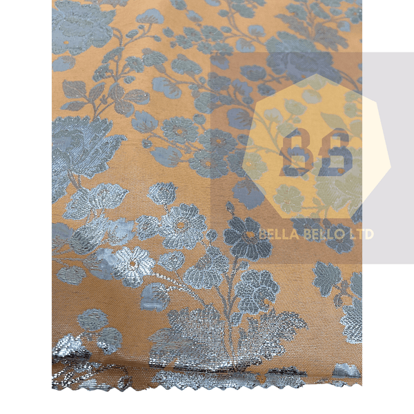 Light Peach and Silver Sego Gele