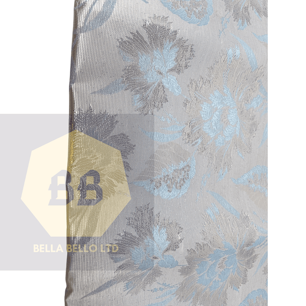 Sky Blue and Silver Sego Gele