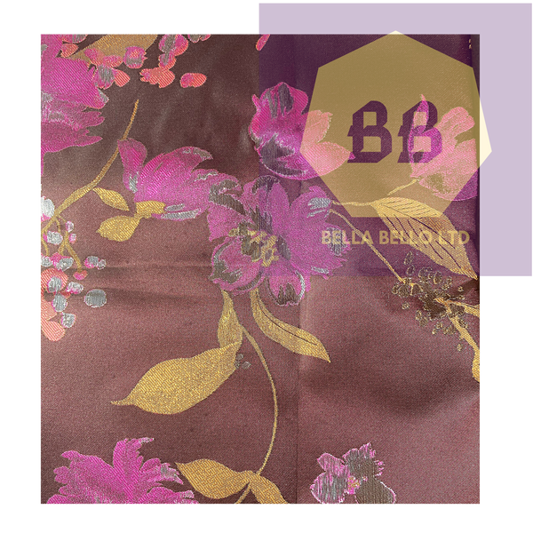HoH Grandmaster Sego Gele and Ipele in Deep Coffee, Pink and Gold