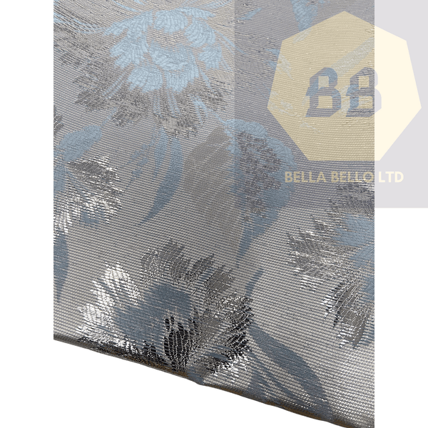 Sky Blue and Silver Sego Gele