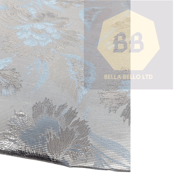 Sky Blue and Silver Sego Gele