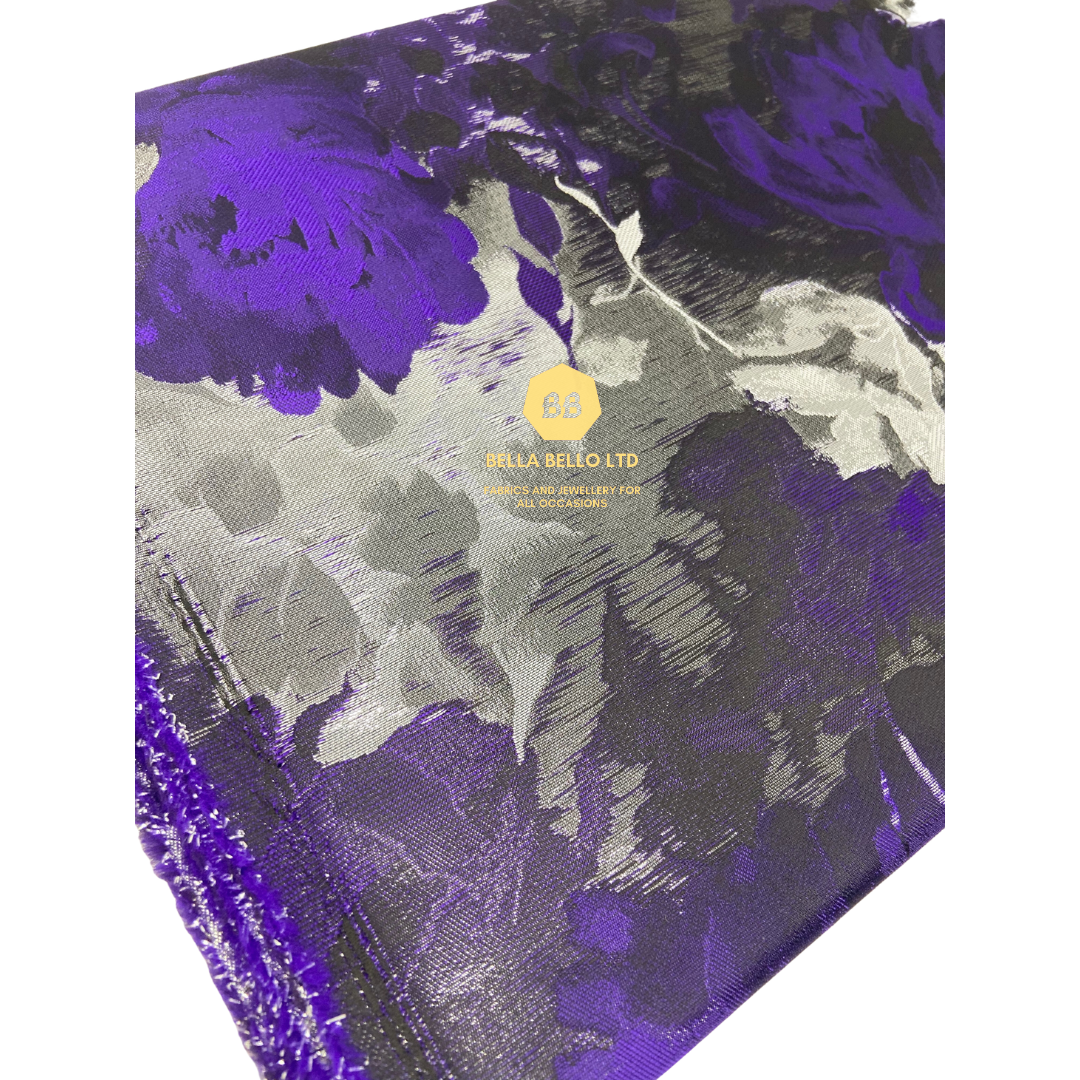 HoH 3D Grandmaster Sego Gele and Ipele in Purple/Gold or Purple/Silver