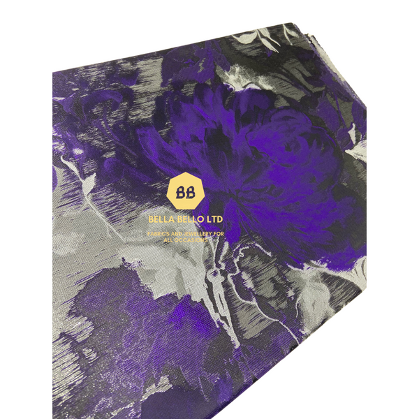HoH 3D Grandmaster Sego Gele and Ipele in Purple/Gold or Purple/Silver