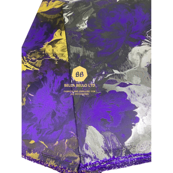 HoH 3D Grandmaster Sego Gele and Ipele in Purple/Gold or Purple/Silver