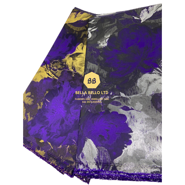 HoH 3D Grandmaster Sego Gele and Ipele in Purple/Gold or Purple/Silver