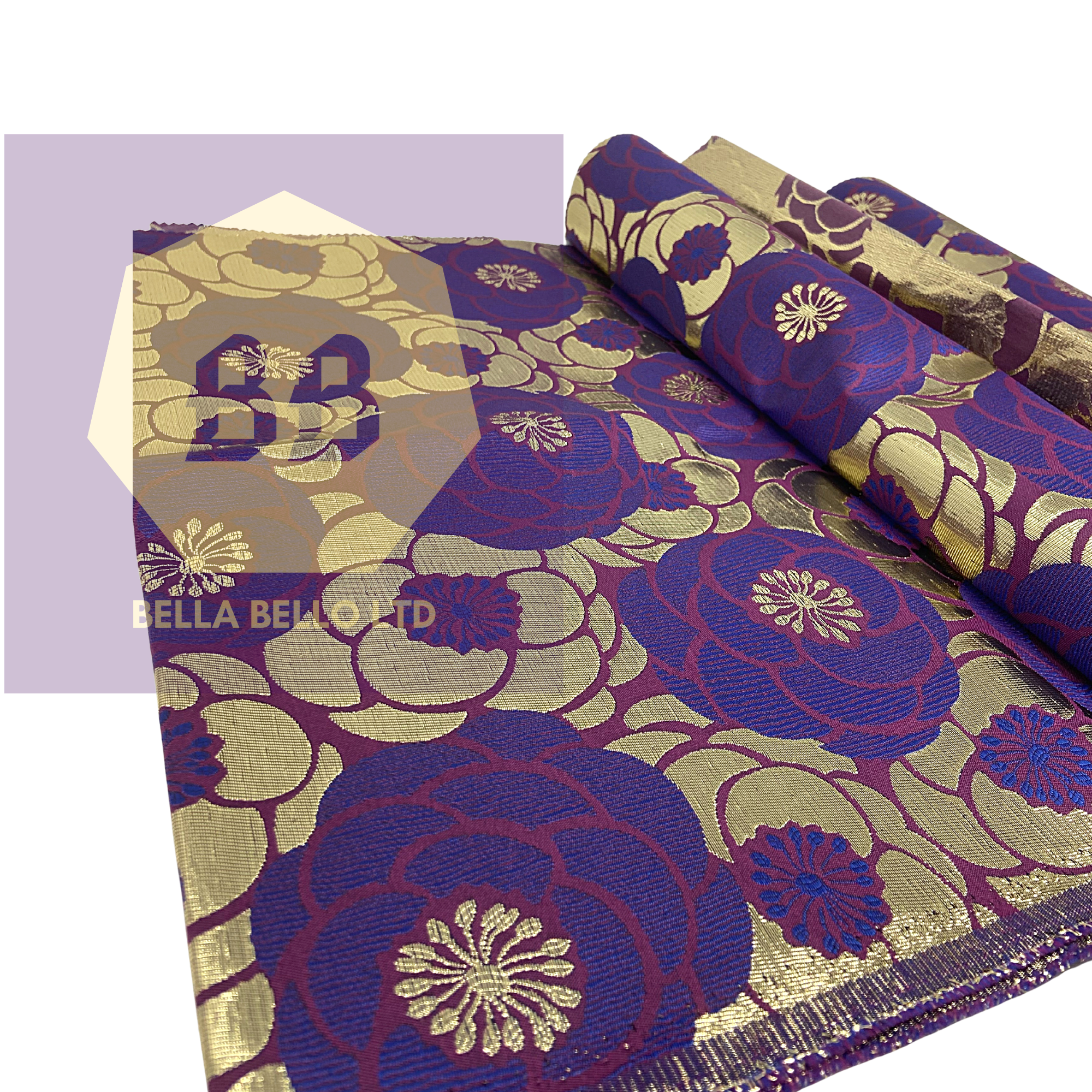 Sego Gele in Gold and Purple
