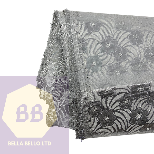 HoH Sego Gele and Ipele in Silver and Gray