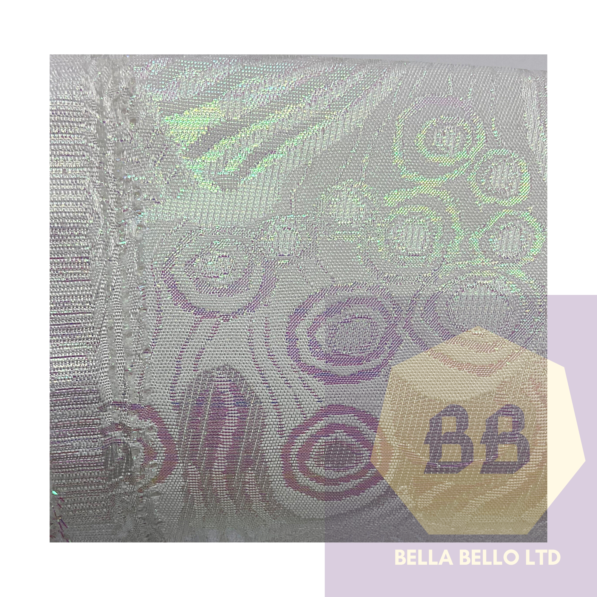 HoH Sego Gele in Silver with iridescent swirls