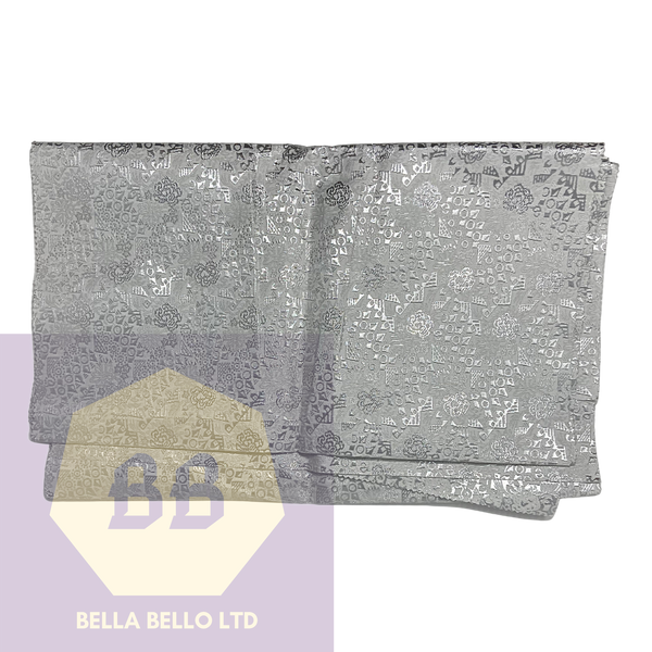 HoH Sego Gele and Ipele in Silver with Star Dust Gray