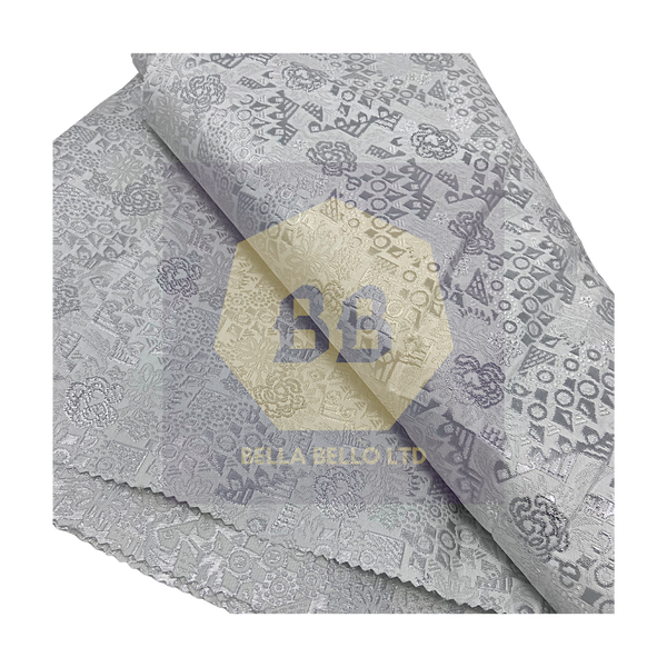 HoH Sego Gele and Ipele in Silver with Star Dust Gray