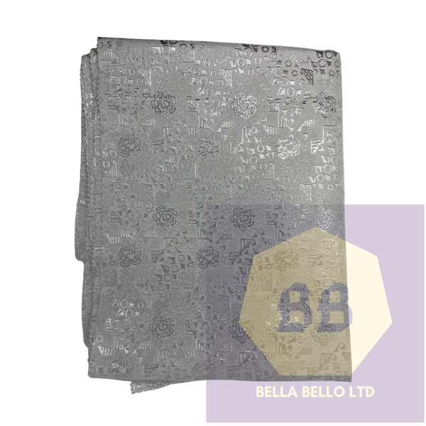 HoH Sego Gele and Ipele in Silver with Star Dust Gray
