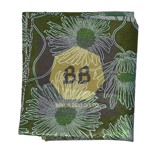 HoH Sego Gele and Ipele in Silver-Grey and Green