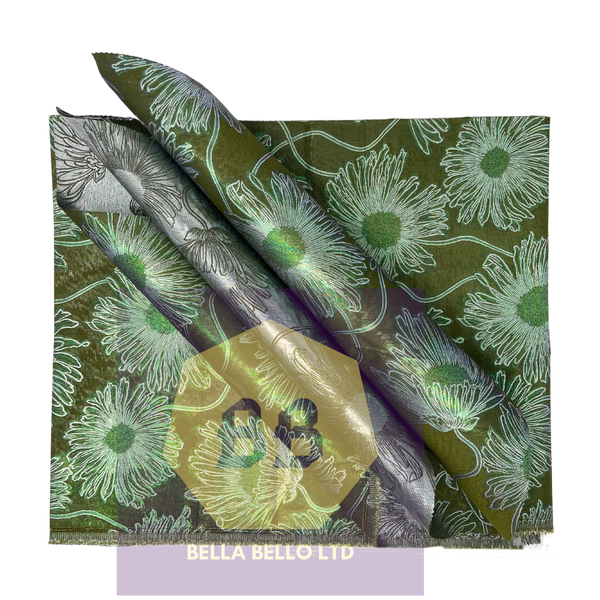 HoH Sego Gele and Ipele in Silver-Grey and Green