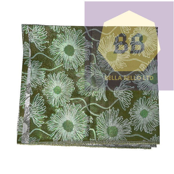 HoH Sego Gele and Ipele in Silver-Grey and Green